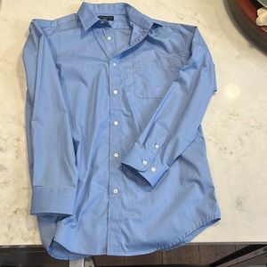 NEW 1670 Lord Taylor Dress Shirt Long Sleeve Button Cuffs Blue Size 16  32/33"